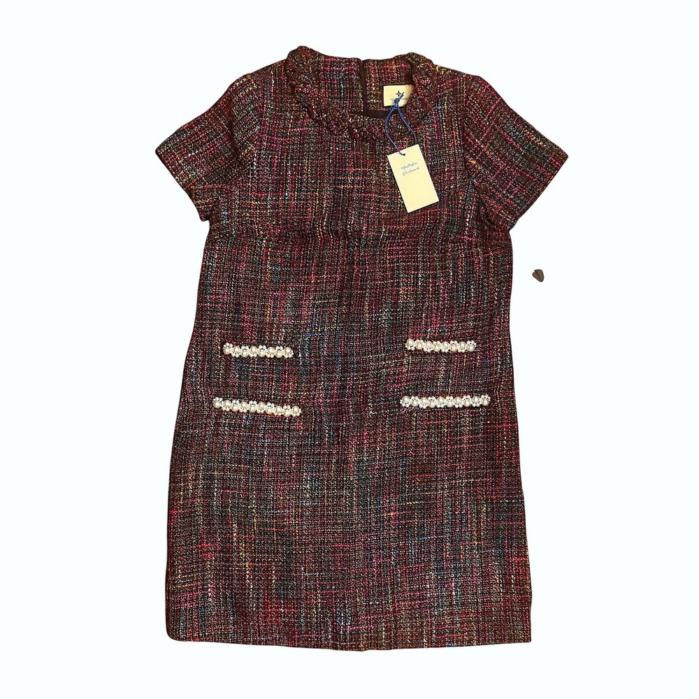 Tuckernuck Multicolor Confetti Tweed Shift Dress Pearl Pocket Mini Preppy NWT S